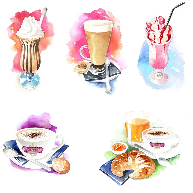fred-van-deelen-illustrator-painting-watercolour-illustration-icecream-coffee-cafe